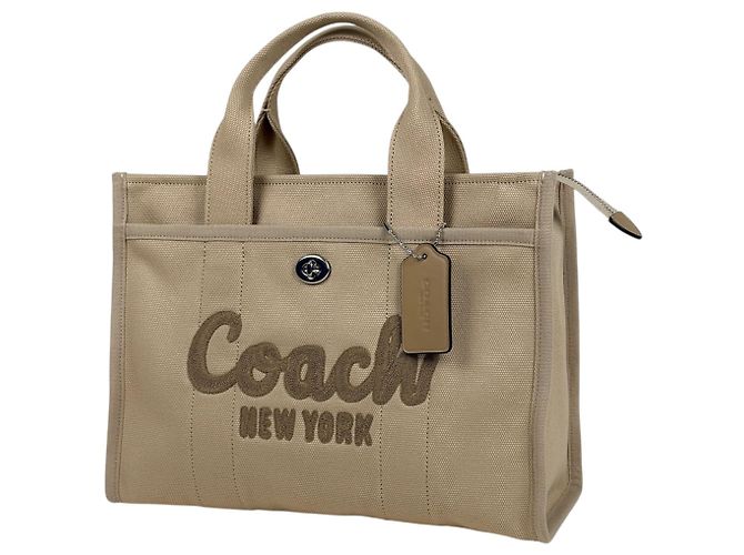 Coach Cargo Tote 2-Way Canvas in Beige