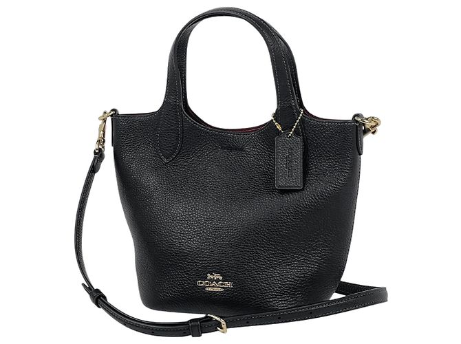 Borsa a secchiello Coach Hannah in pelle nera