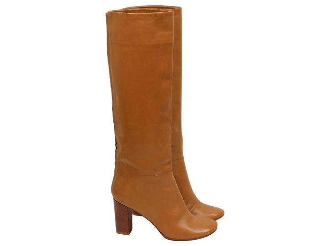Céline Celine Brown Leather Knee-High Boots