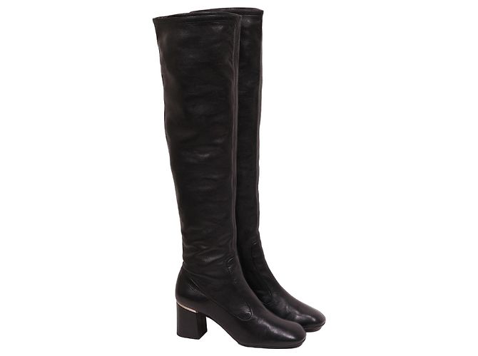 Céline Black Leather Over-the-Knee Boots