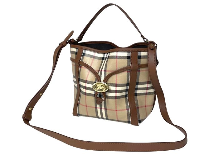 Bolsa Bucket Mini Check Burberry