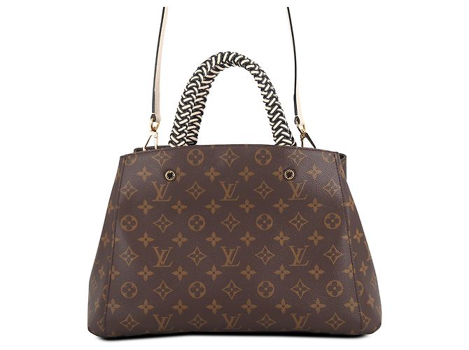 Louis Vuitton Brown Braided Handle Monogram Montaigne BB