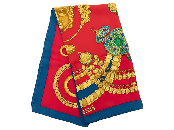 Lenço de seda Hermès Red Kosmima 90