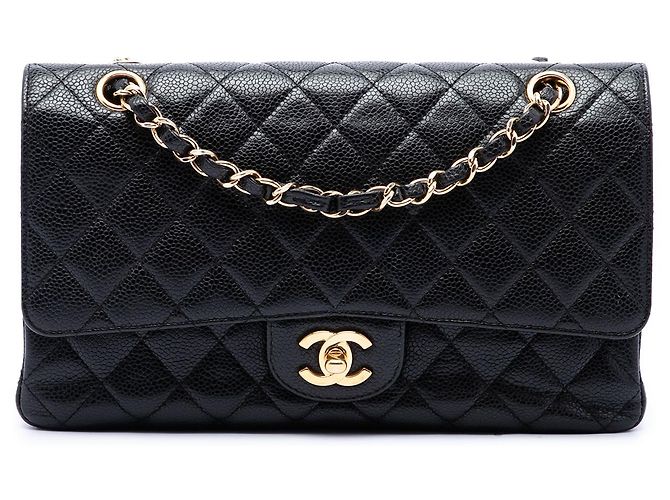 Chanel Black Medium Classic Caviar Double Flap