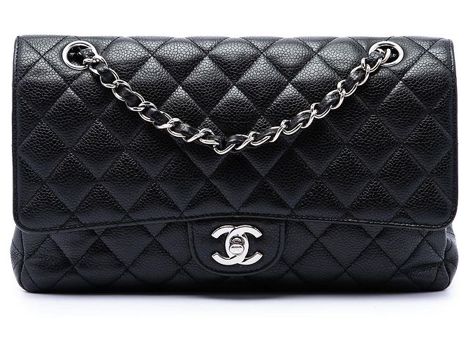 Chanel Black Medium Classic Caviar Double Flap