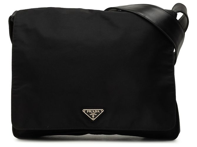 Bolsa Messenger Prada em Tessuto preto