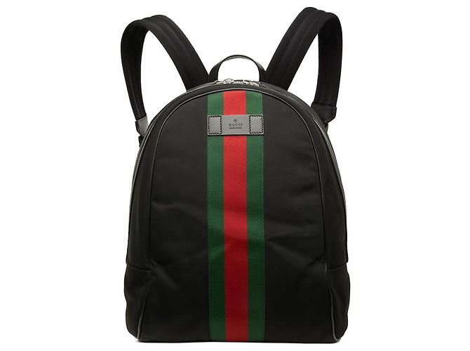 Gucci Black Techno Canvas Web Backpack