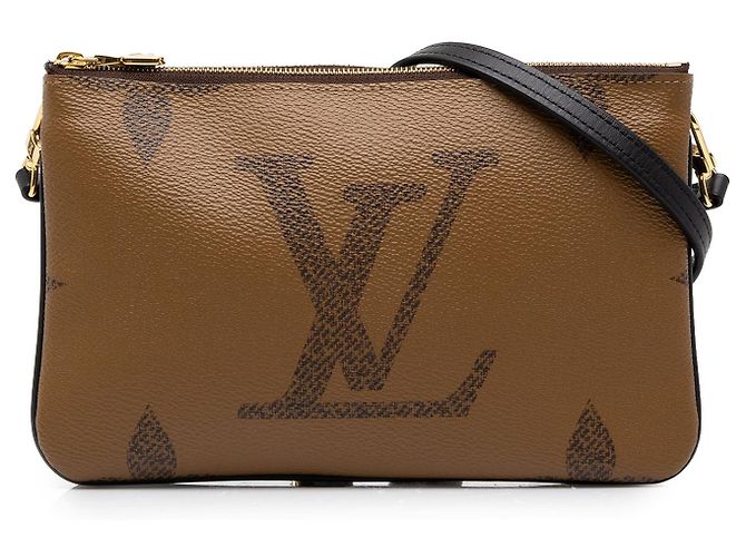 Louis Vuitton Brown Monogram Giant Reverse Double Zip Pochette