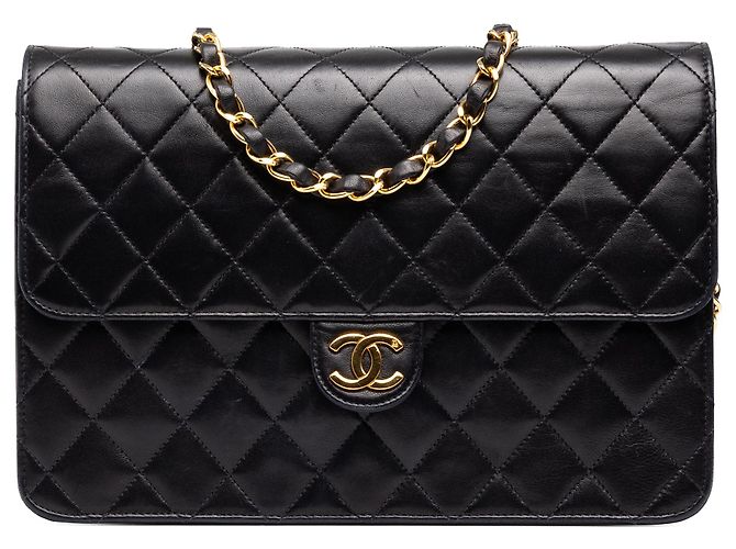 Chanel Black Medium CC Quilted Lambskin Single Flap