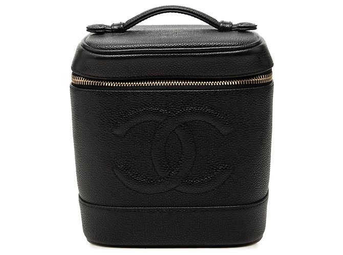 Chanel Black CC Caviar Vanity Case
