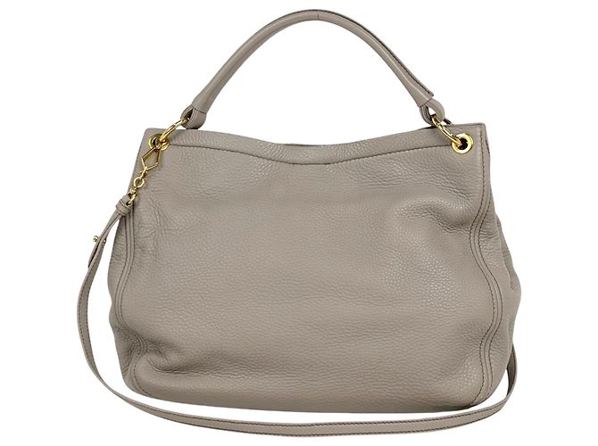 Bolsa de ombro Miu Miu em couro bege