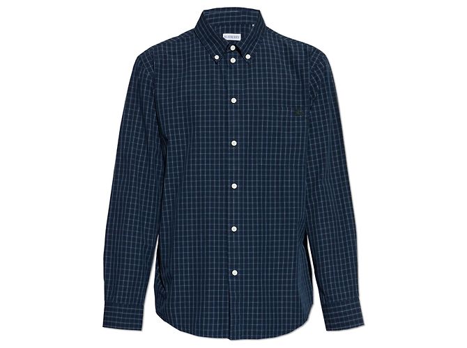 Camicia Burberry Roland in cotone blu a quadri