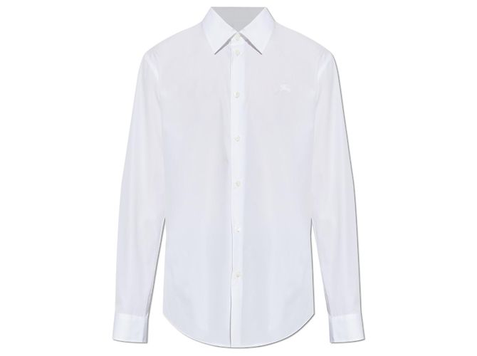 Camicia Burberry Logo Bianca in Cotone