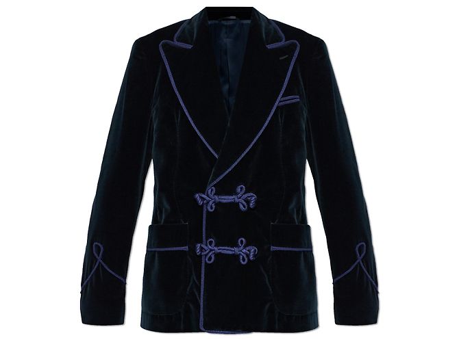 Blazer in velluto blu navy Dolce & Gabbana