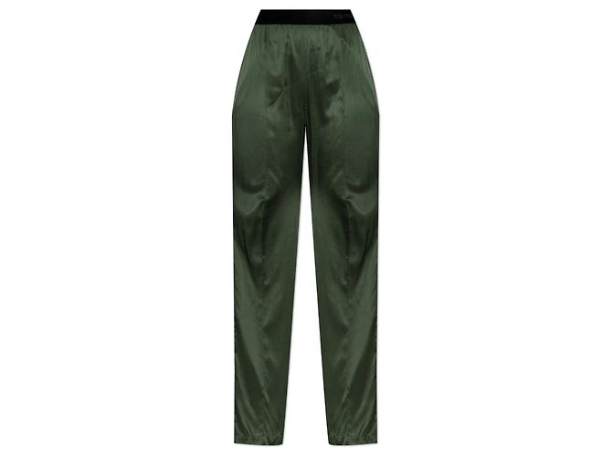 Calças de seda verdes Tom Ford
