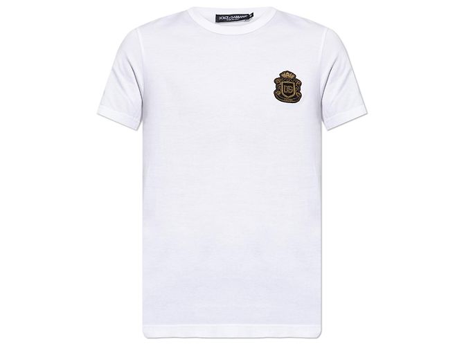 Camiseta Dolce & Gabbana Logo blanca de algodón
