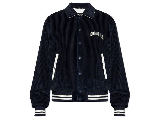 Dolce & Gabbana Cordjackett mit besticktem Logo
