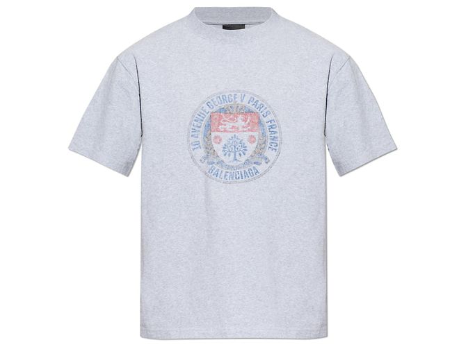Camiseta Balenciaga estampada de algodón gris