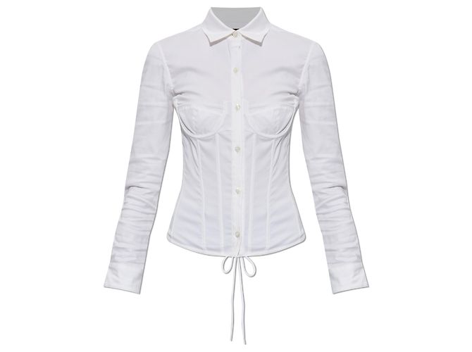 Balenciaga Camicia Bianca in Cotone Stile Corset