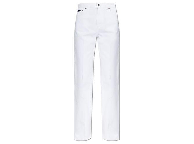 Jeans a gamba dritta bianchi in cotone Dolce & Gabbana