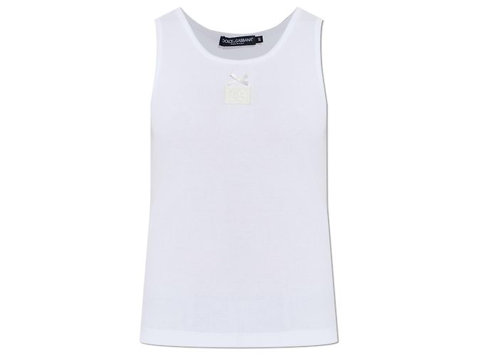 Dolce & Gabbana Geripptes Top mit Logo-Patch