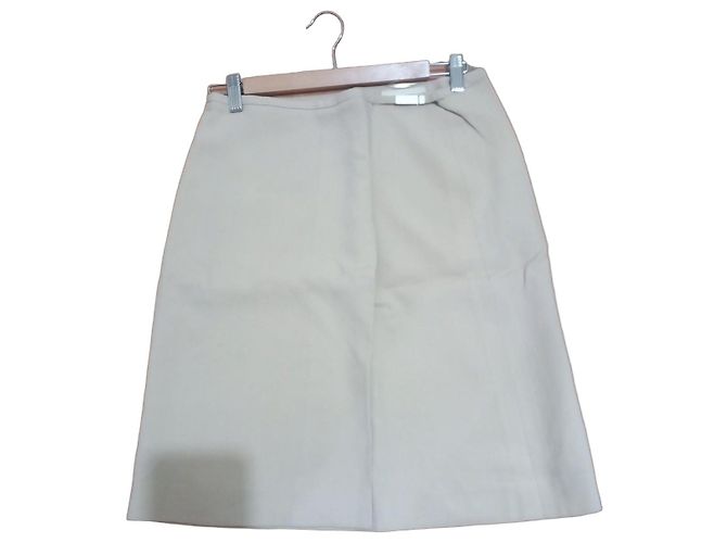 Max Mara Beiger Woll-Viskose-Rock