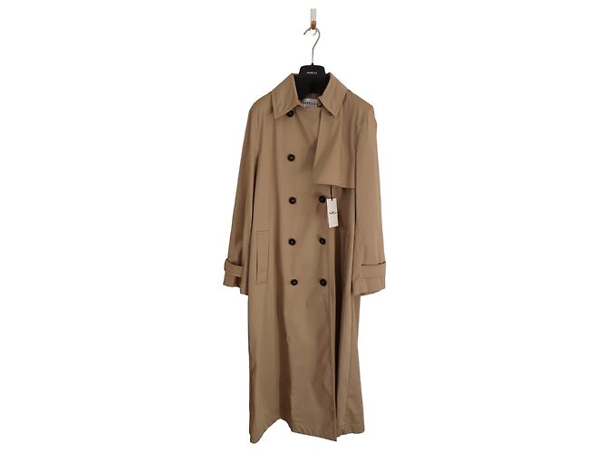 Trench Coat Marella em cetim de algodão bege