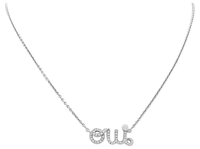 Colar Dior, "OUI" em ouro branco e diamantes.