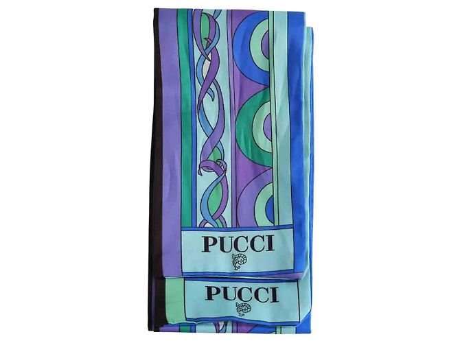 Pañuelo Emilio Pucci de seda twill azul