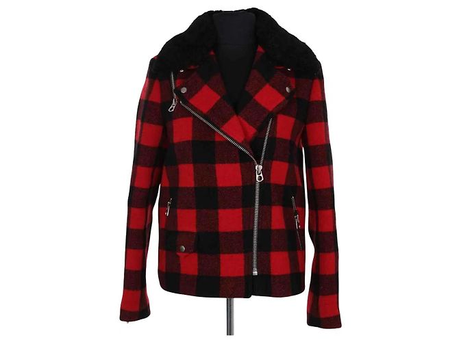Sandro Jacke aus Wolle in Rot