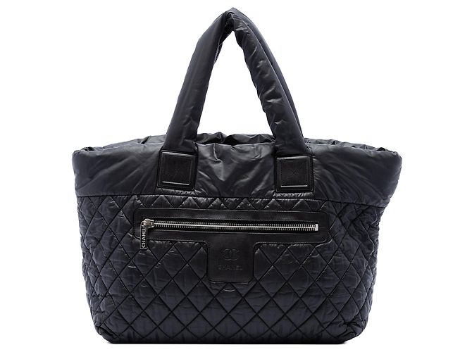 Black Chanel Medium Quilted Nylon Reversible Coco Cocoon Tote