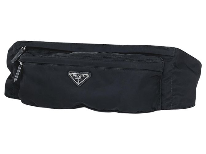 Sac banane Prada en nylon Nero