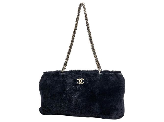 Borsa a tracolla in pelliccia Chanel Coco Mark