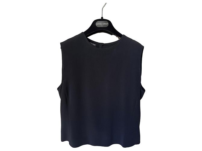 Top in seta nero Giorgio Armani