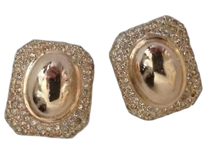 Christian Dior orecchini placcati oro con strass