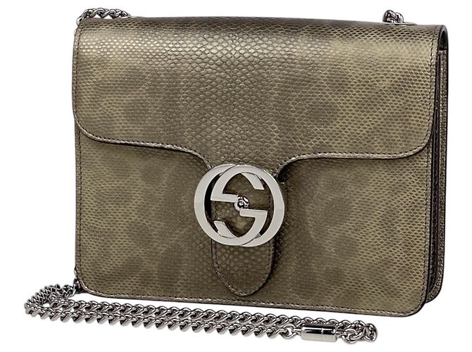 Borsa a tracolla in pelle Gucci Interlocking G