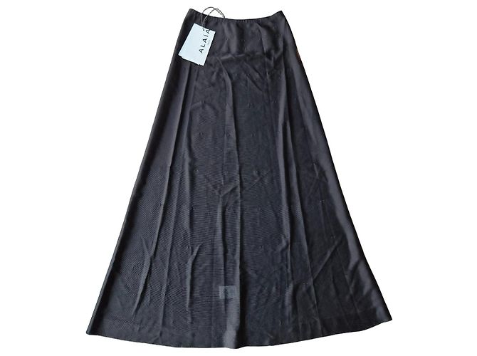Alaïa Gonna Lunga Intime Nera in Viscosa