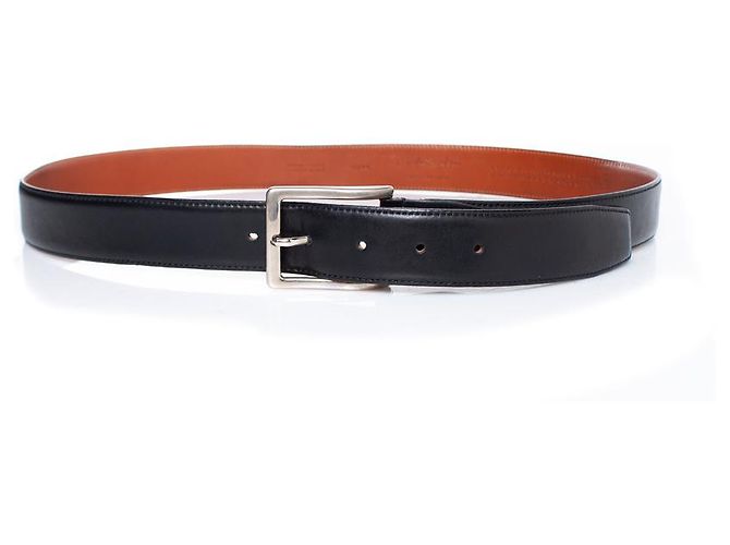 Santoni, Black leather belt