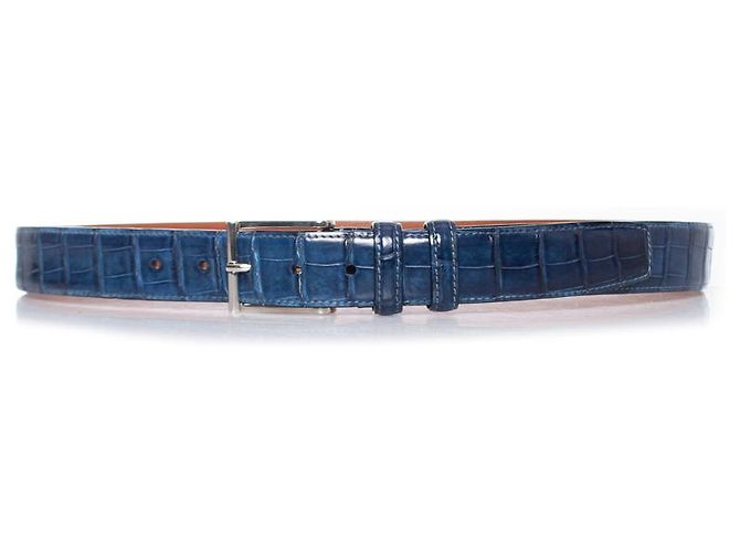 Santoni, Cinto de couro de jacaré azul