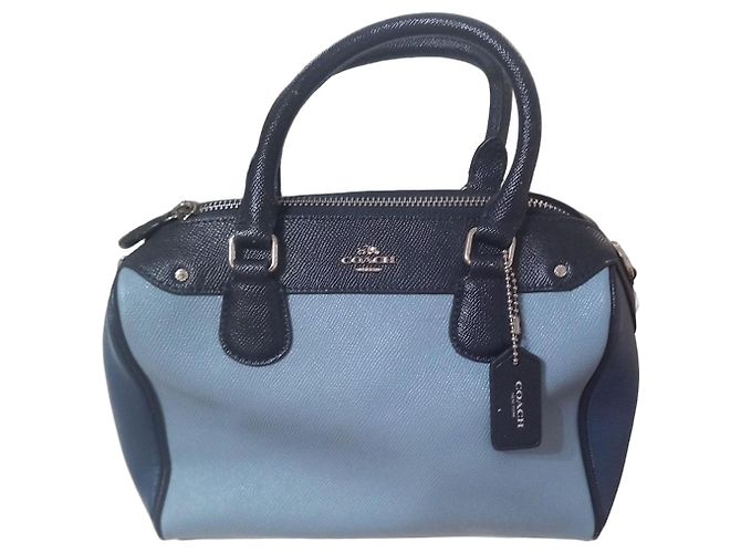 Borsa Coach in pelle blu e azzurro