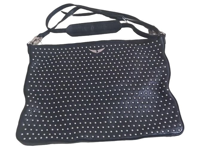 Borsa Zadig & Voltaire in pelle nera con borchie