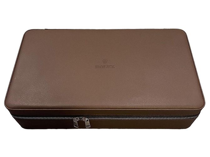 Rolex Brown Leather Watch Organizer Box