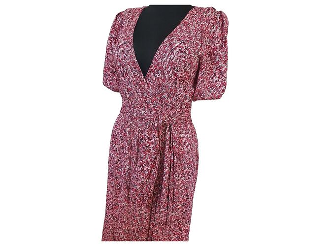 Ba&sh Viskose Wickelkleid mit Blumenprint