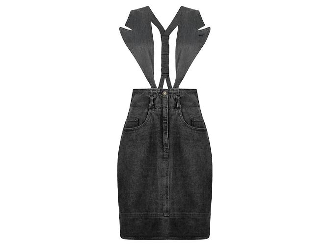 Autre Marque Vestido Moschino de algodón gris oscuro