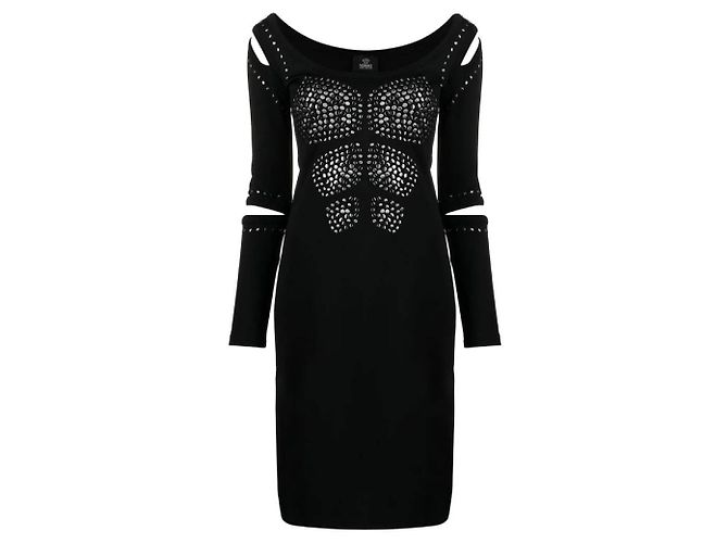 Autre Marque Versace Jeans Couture Kleid schwarz mit Cut-Out