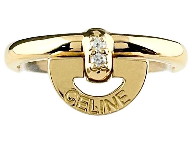 Céline Anillo banda Celine de oro amarillo con diamantes