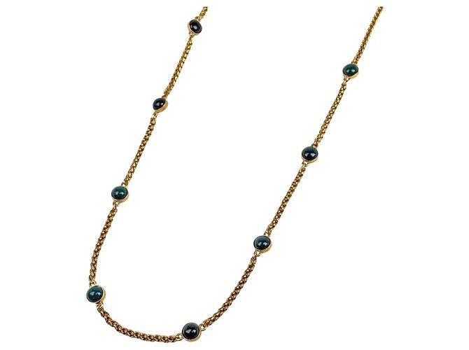 Collana lunga Chanel oro e verde