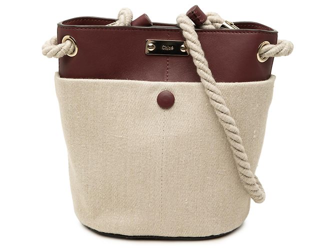 Picca borsa secchiello Chloé in tela beige