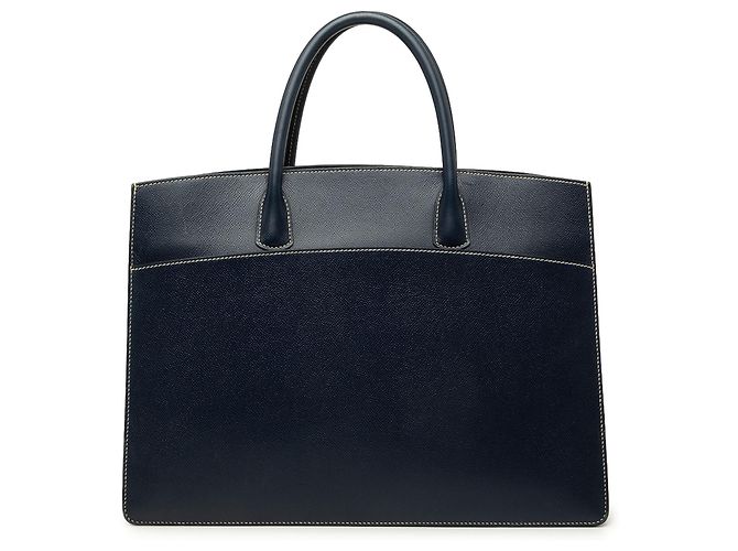 Hermès Blue Courchevel Whitebus GM