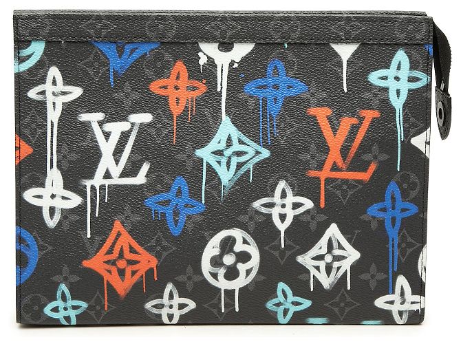 Louis Vuitton Black Monogram Eclipse Graffiti Pochette Voyage MM